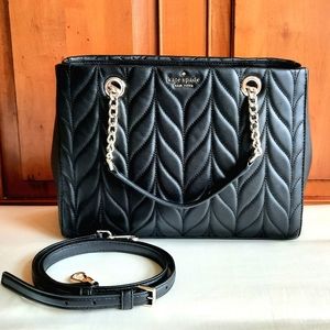 Kate Spade Black Quilted Leather Purse with Gold Accents